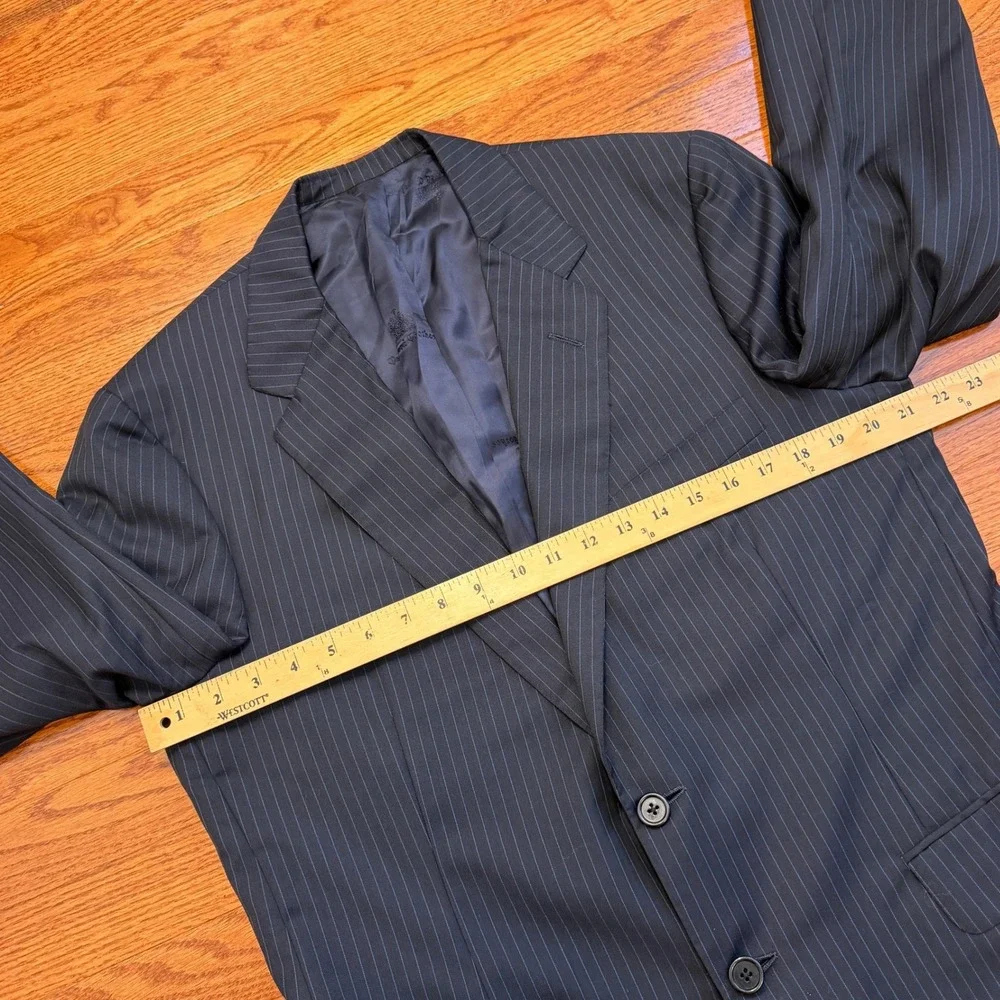 Oxxford Clothes Syd Jerome Blazer Men 42R Navy Blue Pinstripe Super 150s Wool
